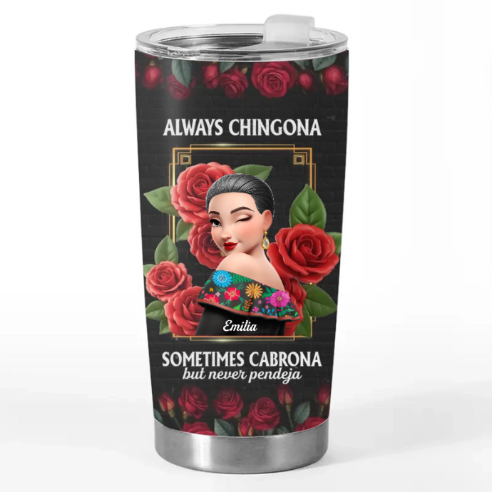 Custom Tumbler - Personalized Hispanic Month Birthday Gifts For Hispanics And Latinos, Women - Strong Like Mi Madre