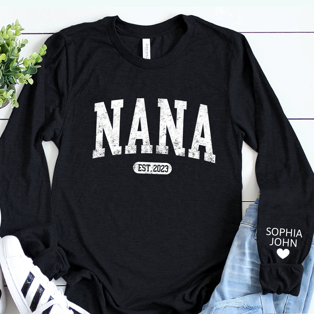 Personalize Mom, Nana, Mimi, Grandma Gift Custom Name Kids CTH01 Longsleeve