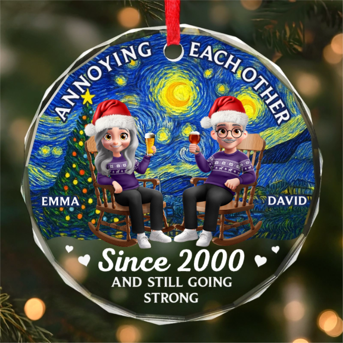 Custom Circle Acrylic Ornament - Personalized Anniversary Christmas Wedding Gifts For Husband And Wife, Him And Her - Annoying You Forever