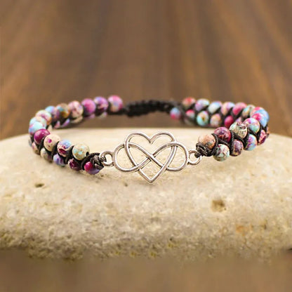 For Granddaughter Infinity Heart Beads Bracelet