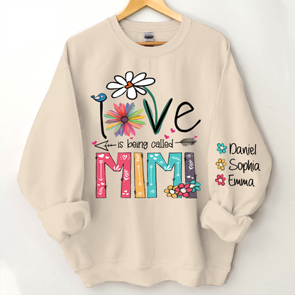 Personalized Mimi Sweatshirt, Love Is Being Called Mimi And Kids, Grandma Gift TH Sweatshirt