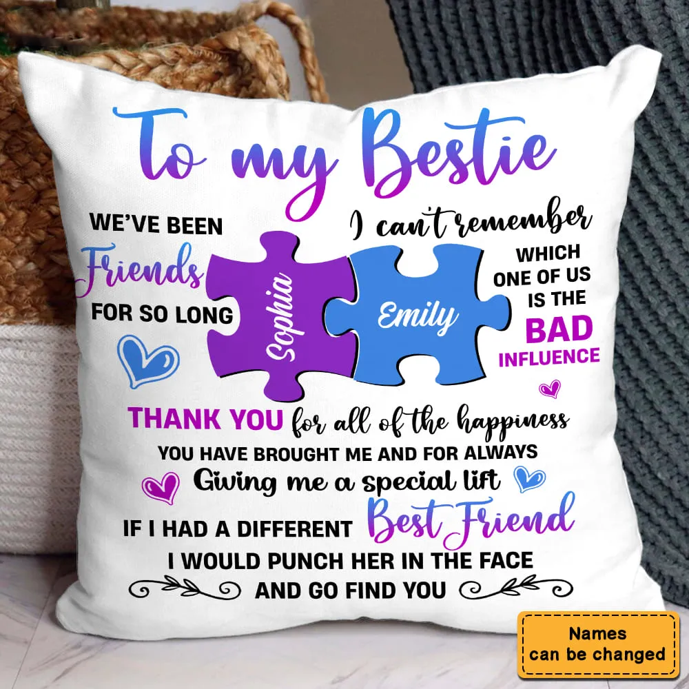 Personalized Birthday Christmas Gift For Friends Puzzle Custom Name Thank You For All Of The Happiness Pillow