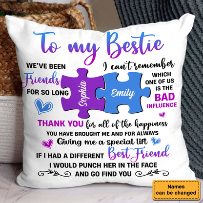 Personalized Birthday Christmas Gift For Friends Puzzle Custom Name Thank You For All Of The Happiness Pillow