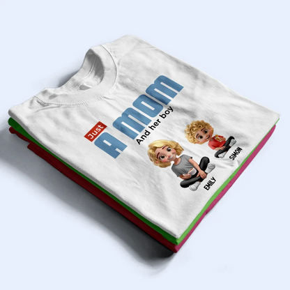 Just A Mom And Her Kids - Personalized T Shirt