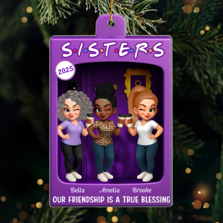 Custom Acrylic Ornament - Personalized Best Friend Christmas Birthday Gifts For Women, Besties, Sisters, BFF - Merry Moments With My Besties