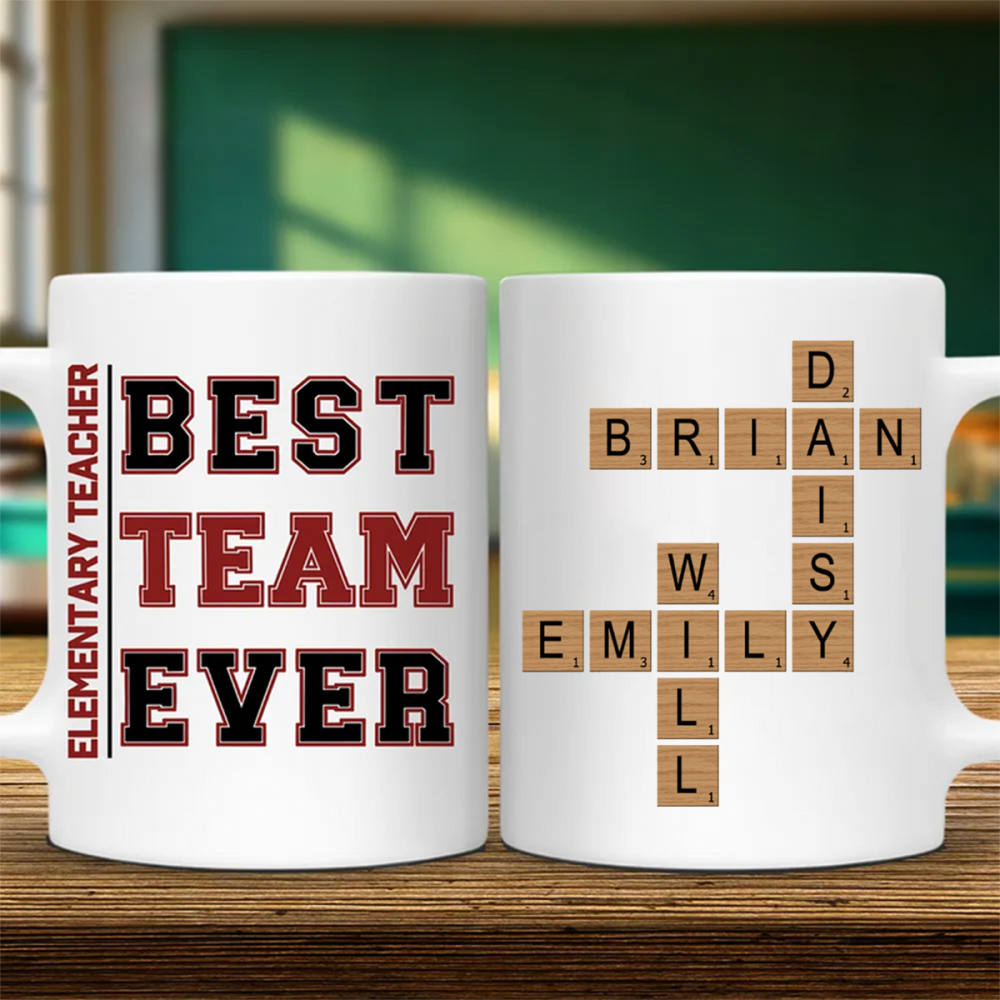 Crossword Best Team Ever Scrabble Name - Personalized Mug