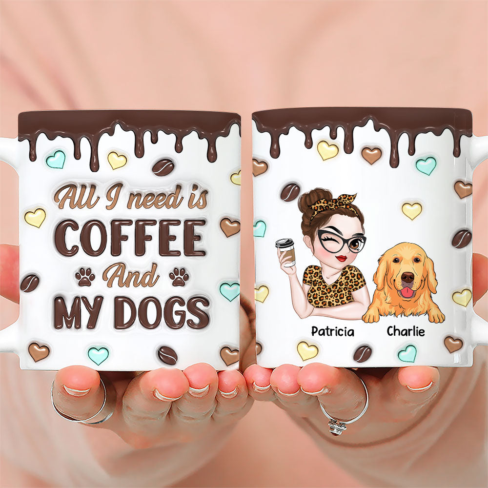 Coffee And Dog - Personalized Custom 3D Inflated Effect Mug