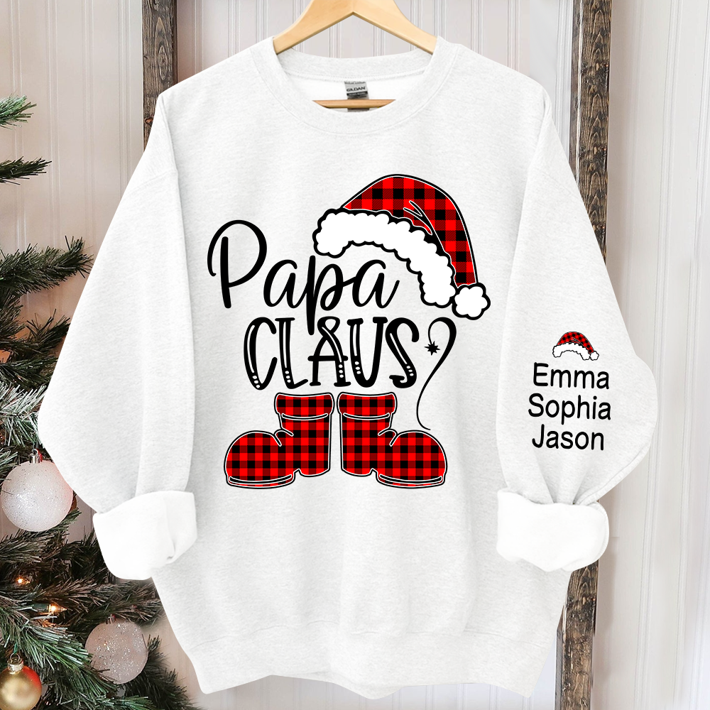 Papa Claus Christmas, Custom Papa And Kids, Grandpa Gift TH Sweatshirt