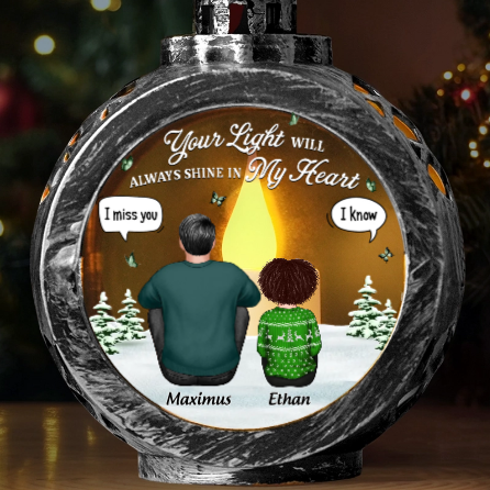 Custom Candlelight Lantern Ornament - Personalized Christmas Memorial Sympathy Gifts For Loss Of Mom, Dad - Your Spirit Shines Eternal