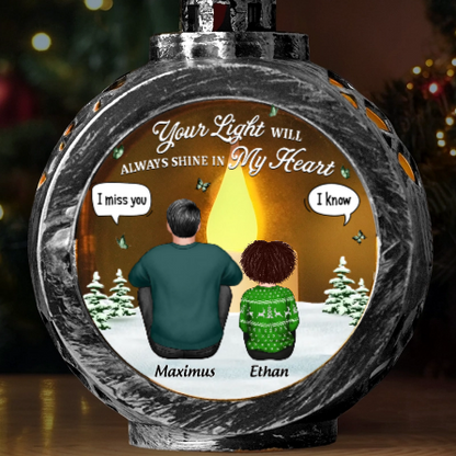 Custom Candlelight Lantern Ornament - Personalized Christmas Memorial Sympathy Gifts For Loss Of Mom, Dad - Your Spirit Shines Eternal