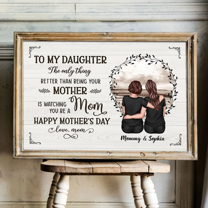 Eternal Beach Landscape To My Daughter From Mom Personalized Poster, Heartfelt 2025 Mother's Day Gift For Daughter