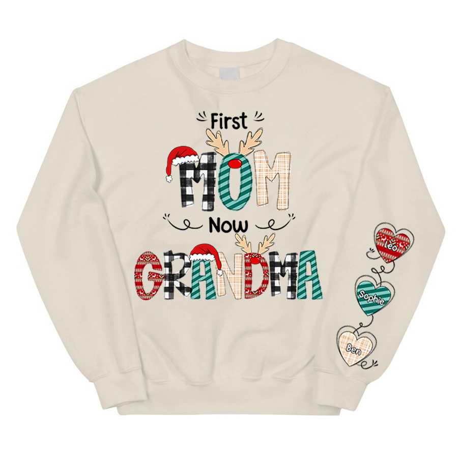 First Mom Now Grandma With Grandkids Sweatshirt