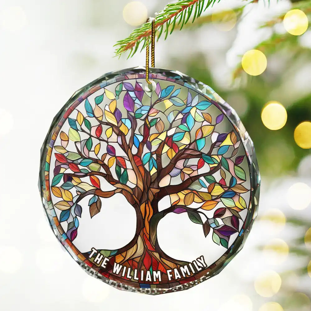 Family Tree Of Life - Personalized Circle Acrylic Ornament