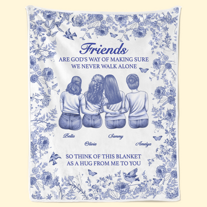 Custom Blanket - Personalized Best Friend Birthday Gifts For Women, Besties, Sisters, BFF - A Hug From Me To You