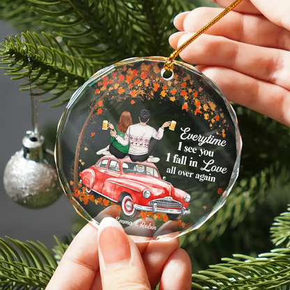 Christmas Every Love Story Is Beautiful - Personalized Circle Acrylic Ornament