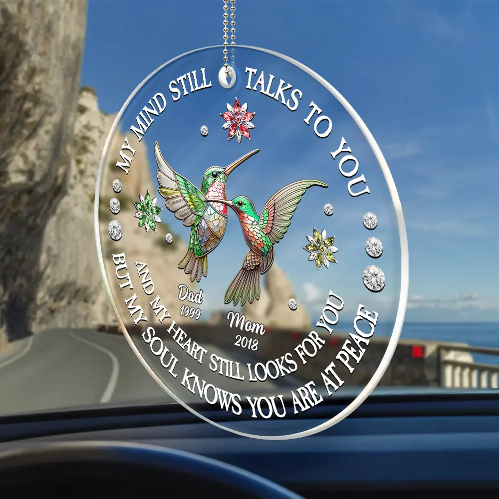Memorial My Soul Knows You Are At Peace Printed Gemstone Art - Personalized Acrylic Car Hanger