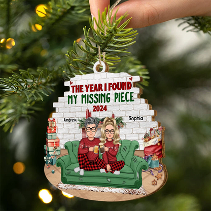 The Year I Found My Missing Piece - Personalized Custom Shaped Wooden Ornament