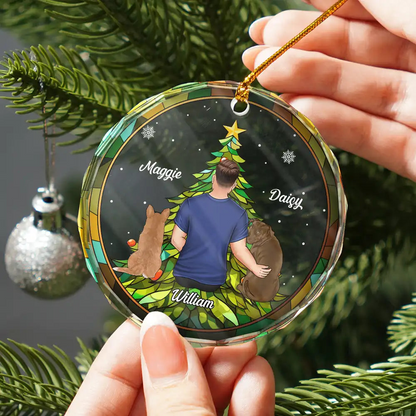 Life Is Better With A Dog Christmas - Personalized Circle Ornament