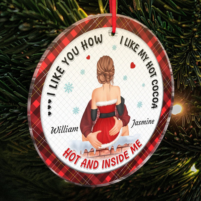 Love You Like Hot Cocoa - Customized Personalized Acrylic Ornament - Christmas Gift For Couple Husband Wife