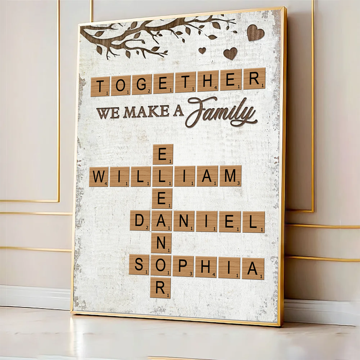 Together We Make A Family Crossword Puzzle Art Personalized Poster