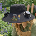 Easily Distracted By Dogs And Plants - Personalized Solar Fan Hat
