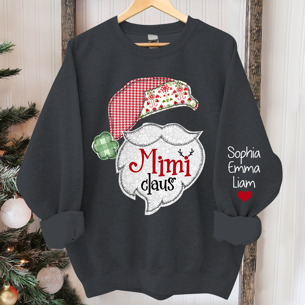 Custom Mimi Claus Christmas With Grandkids Sweatshirt