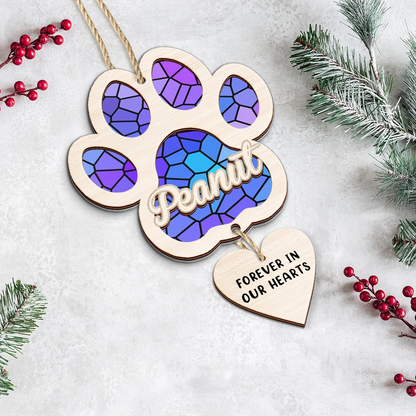 Rainbow Bridge Pet Memorial Christmas - Personalized Wooden Ornament With Wooden Tag