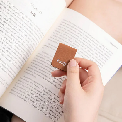 Personalised Minimalist Magnetic Leather Bookmark with Engraved Name Birthday Graduation Gift for Book Lovers Bookworm