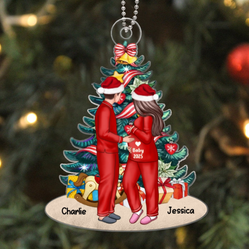 Personalized Expecting Couple Ornament | Custom Pregnancy Christmas Keepsake for New Parents