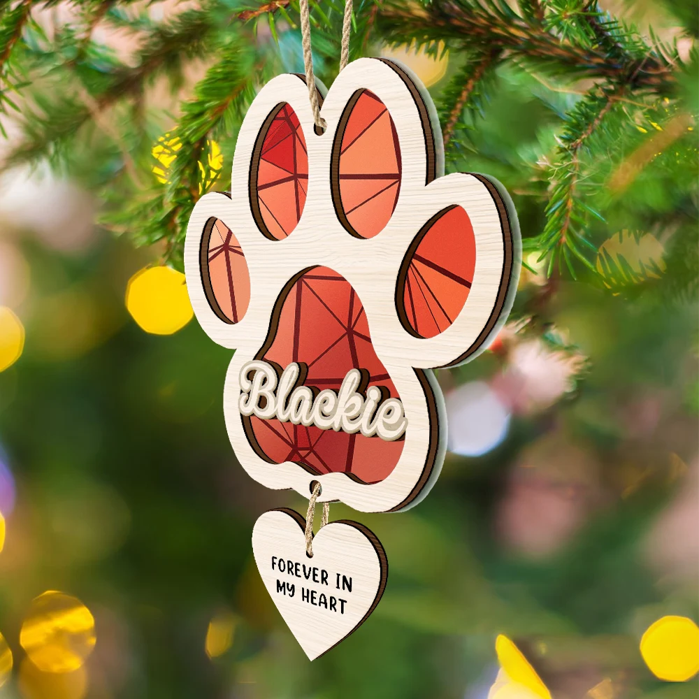 Rainbow Bridge Pet Memorial Christmas - Personalized Wooden Ornament With Wooden Tag