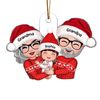 Doll Grandma Grandpa Hugging Kid - Personalized Acrylic Ornament