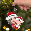 Doll Grandma Grandpa Hugging Kid - Personalized Acrylic Ornament