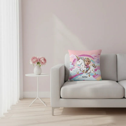 Personalized Unicorn Wonderland Custom Kid Photo Pillow