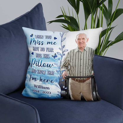 When You Miss Me Hug This Pillow Photo Inserted Sky Cloud Personalized Pillow