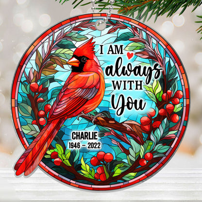 Cardinal Memorial Stained Glass Personalized Acrylic Ornament