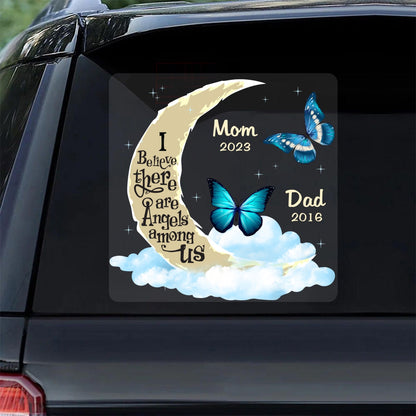 Moon And Butterflies Memorial Personalized Decal
