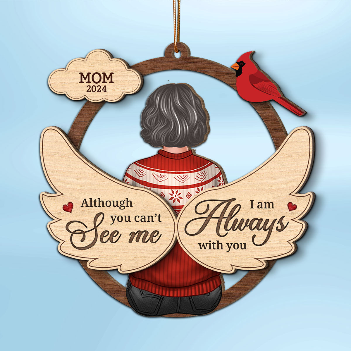 Message From Lost Loved One Memorial Keepsake Personalized 2-Layer Wooden Ornament