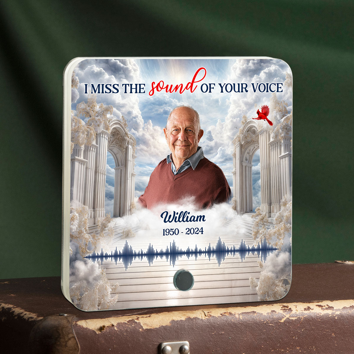 Heaven Gate Custom Photo Voice Message Personalized Music Fridge Magnet, Memorial Keepsake, Remembrance Gift