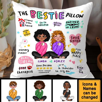Personalized The Bestie Pillow My Happy Place