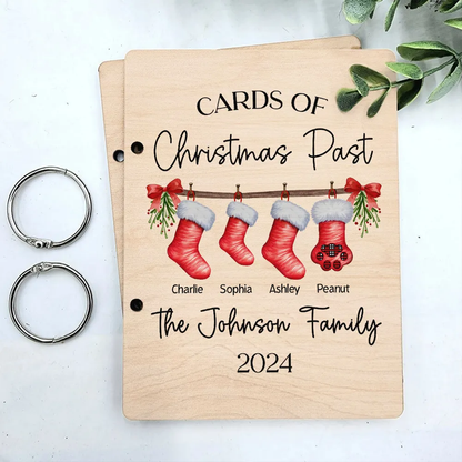 Family Stocking Holiday Card Storage Keepsake Personalized Christmas Card Keeper