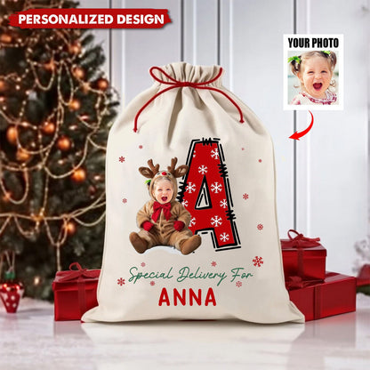 Custom Photo Personalized Custom Christmas Favor Bag - Christmas Gift For Kids