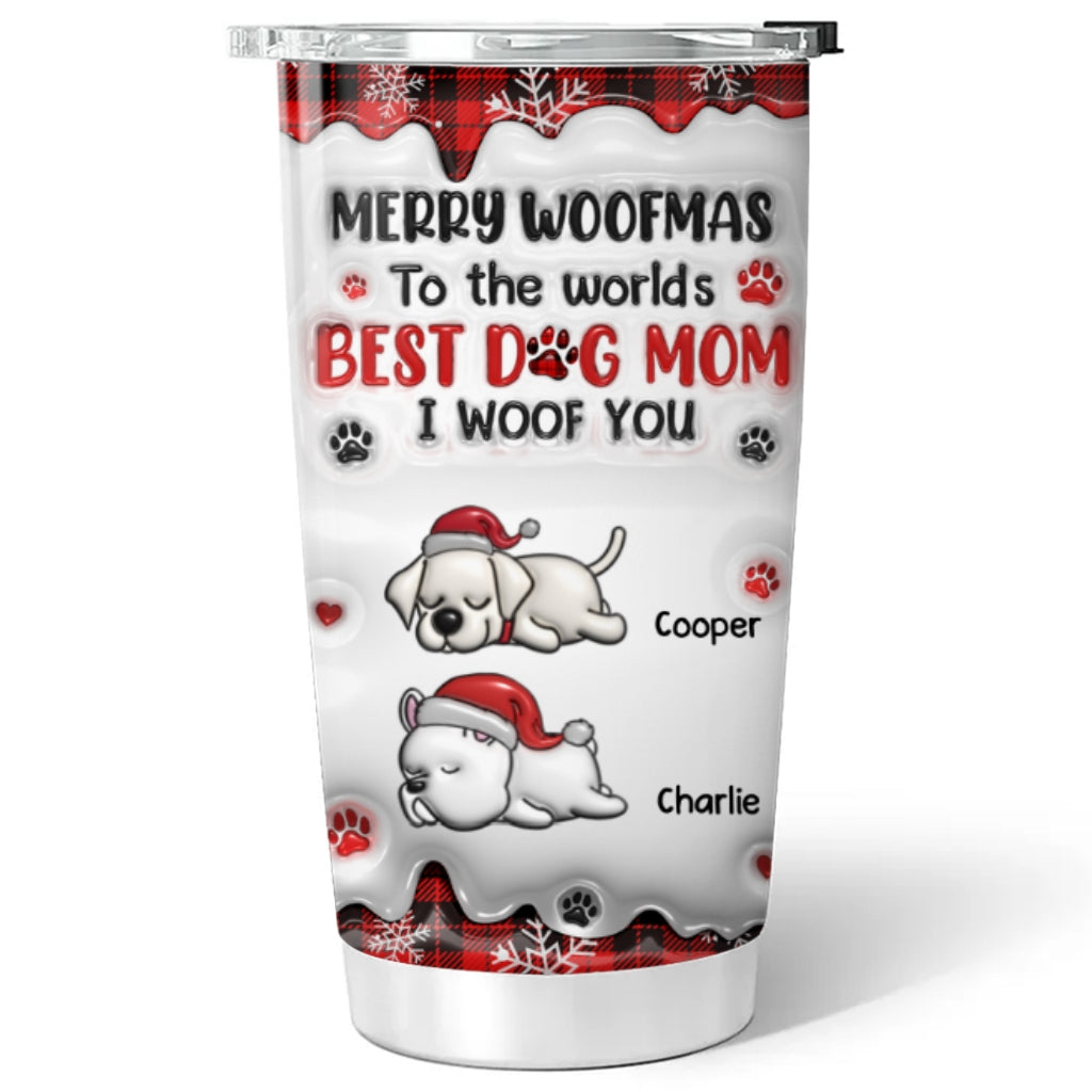 My Best Dog Mom In The World  - Personalized Custom 3D Inflated Effect Tumbler