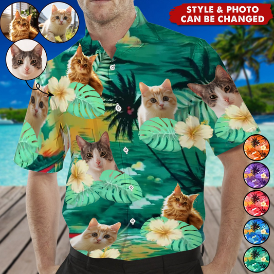 Custom Photo Forget The City, We Enjoy Our Summertime - Personalized Tropical Hawaiian Aloha Shirt - Gift For Pet Owners, Pet Lovers