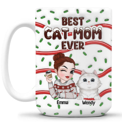 Best Cat Mom Cake - Personalized Custom 3D Inflated Effect Mug