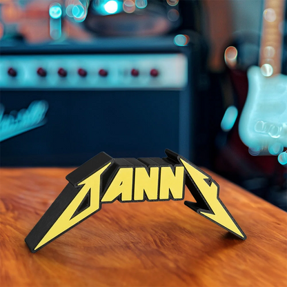 Personalised Heavy Metal Font 3D Printed Name Sign Display Desk Decor Birthday Gift for Metal Rock Lover