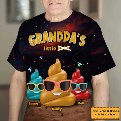 Personalized Gift For Grandpa Funny Little Sh*t All-over Print T Shirt