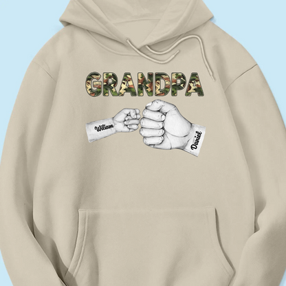 Camouflage Grandpa Dad Fist Bump Personalized Shirt