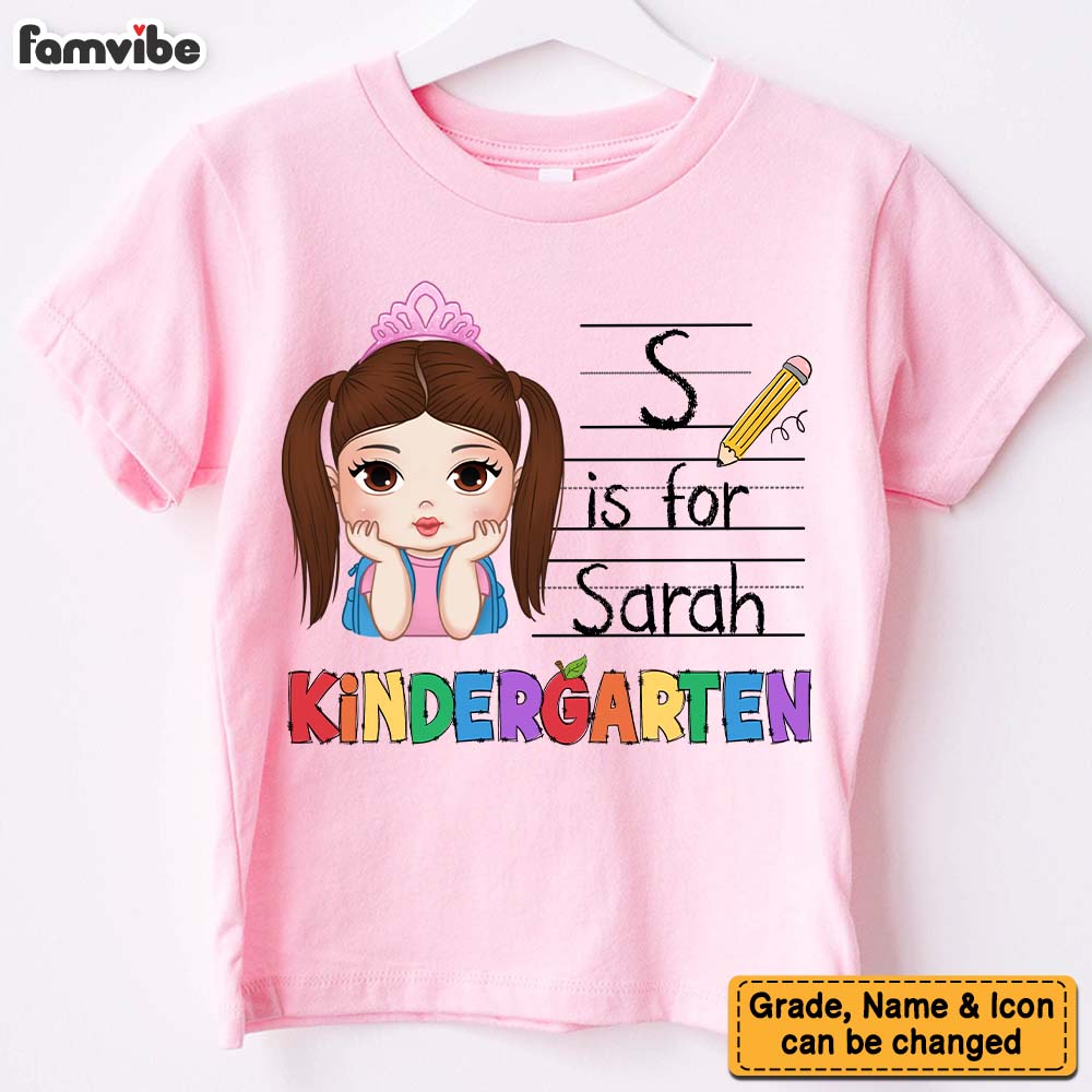 Personalized Gift For Kids Alphabet Back To School Kid T Shirt - Kid Hoodie - Kid Sweatshirt 34785 Mockup Light Pink