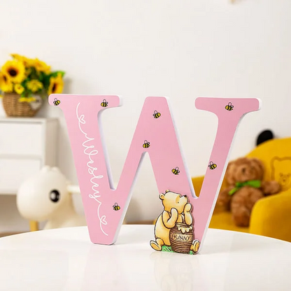 Personalised Classic Winnie the Pooh Letter Plaque with Name Nursery Decor Baby Shower Gift for Newborns