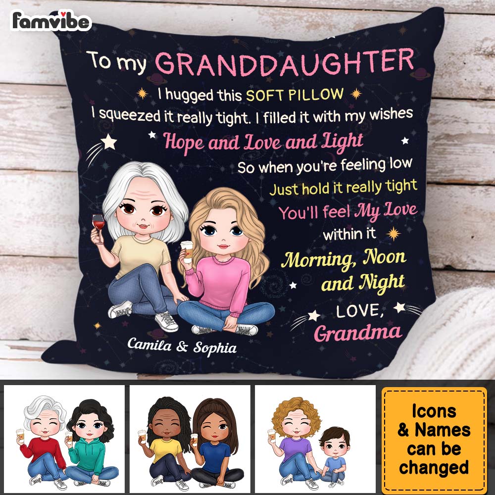 Personalized Gift For Granddaughter Hug This Pillow 35687 Mockup 2